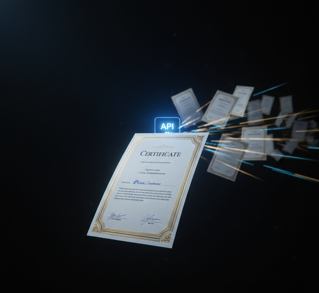 LaTeX Certificate Generation at Scale via API