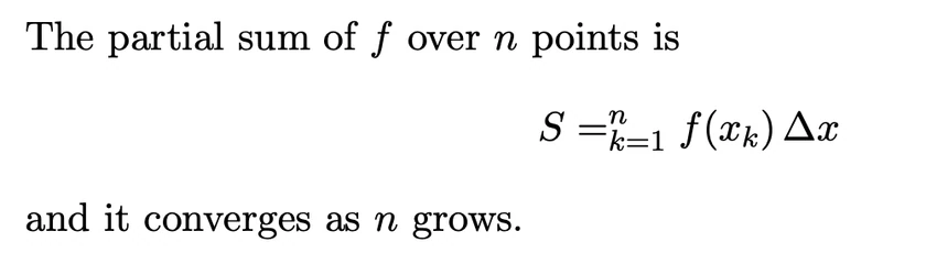 The compiled page as written: the equation has lost its summation sign.